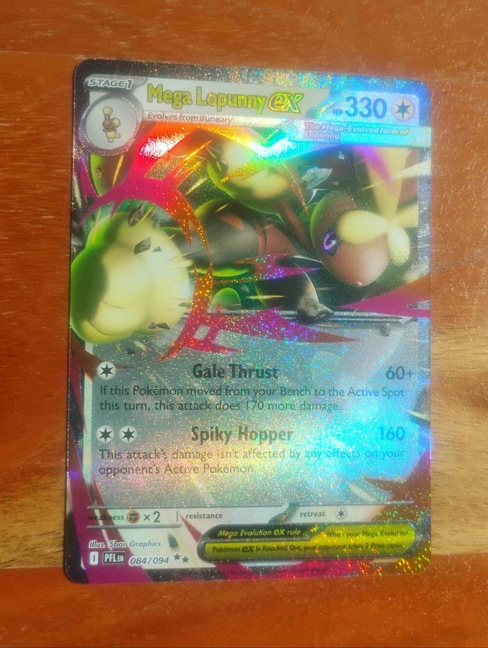 Mint 2025 Holo Mega Lopunny EX & Buneary Reverse Phantasmal Flames Pokemon Cards